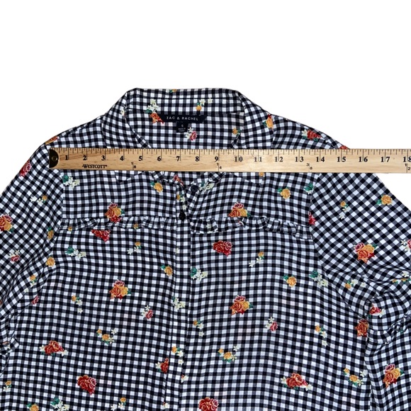 Zac & Rachel Floral Check Button Down Shirt - women’s Small - Picture 4 of 14